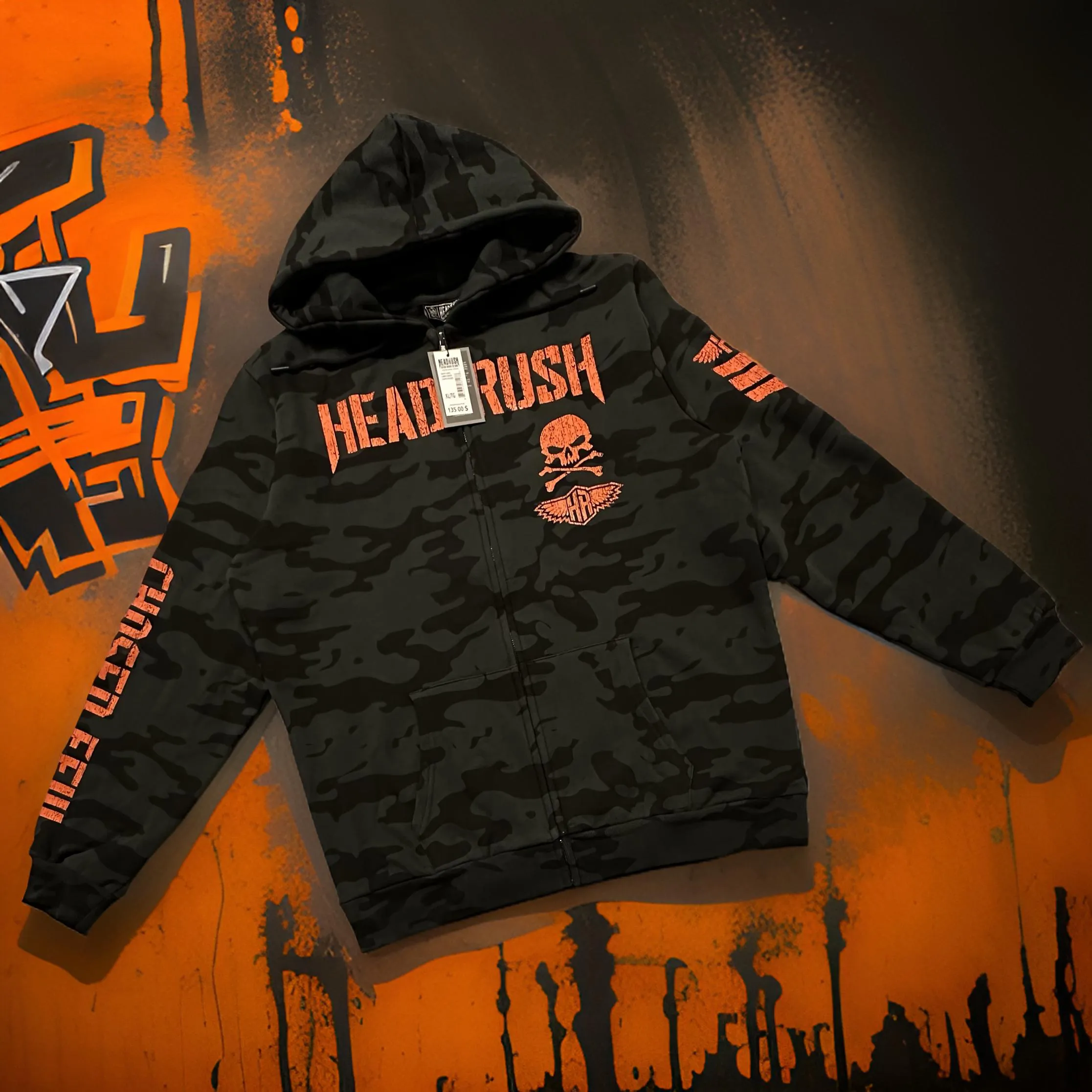 *HEADRUSH* (Dark Camo) ~The Chosen Few~ Zip Up Sweatsuits