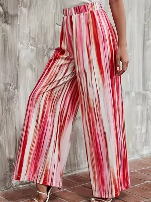 Loose Plus Size Elasticity Striped Pants Trousers