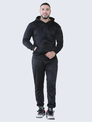 Men Plain Fleece Zipper Hoodie and Bottom 2-Pieces Tracksuit Set