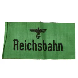 Original German WWII BeVo Embroidered Unissued Reichsbahn National Railway Armband with Issue Stamp