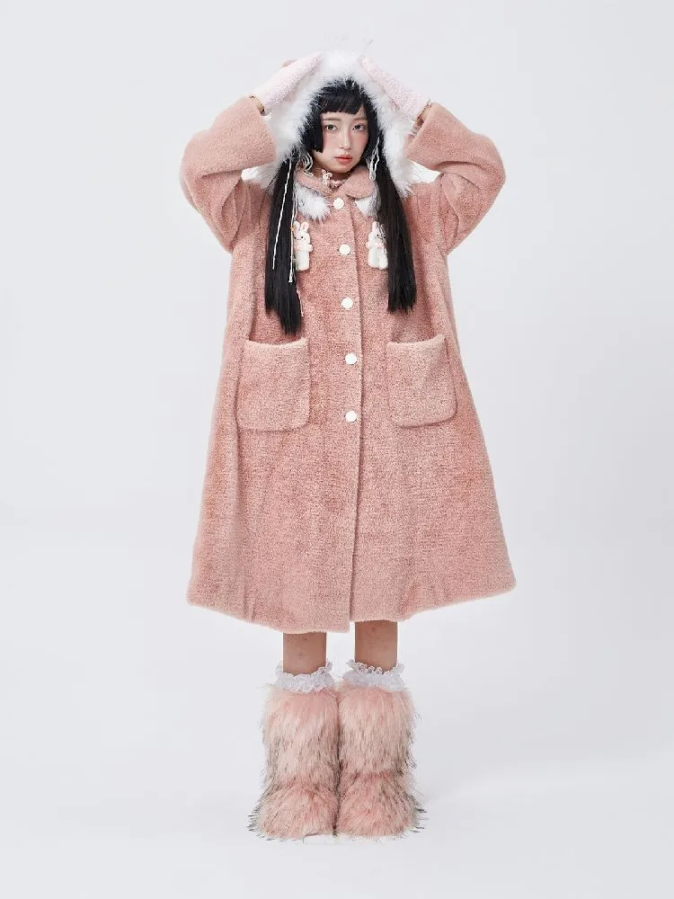 Retro Cute Rabbit Tweed Coat【s0000005585】