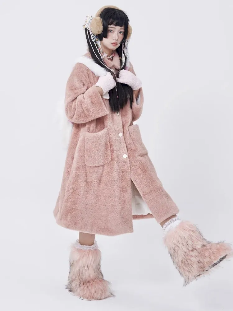 Retro Cute Rabbit Tweed Coat【s0000005585】