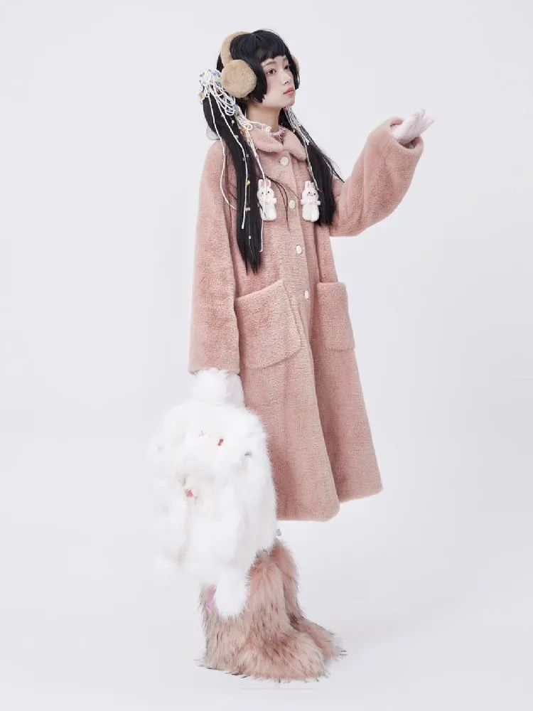 Retro Cute Rabbit Tweed Coat【s0000005585】