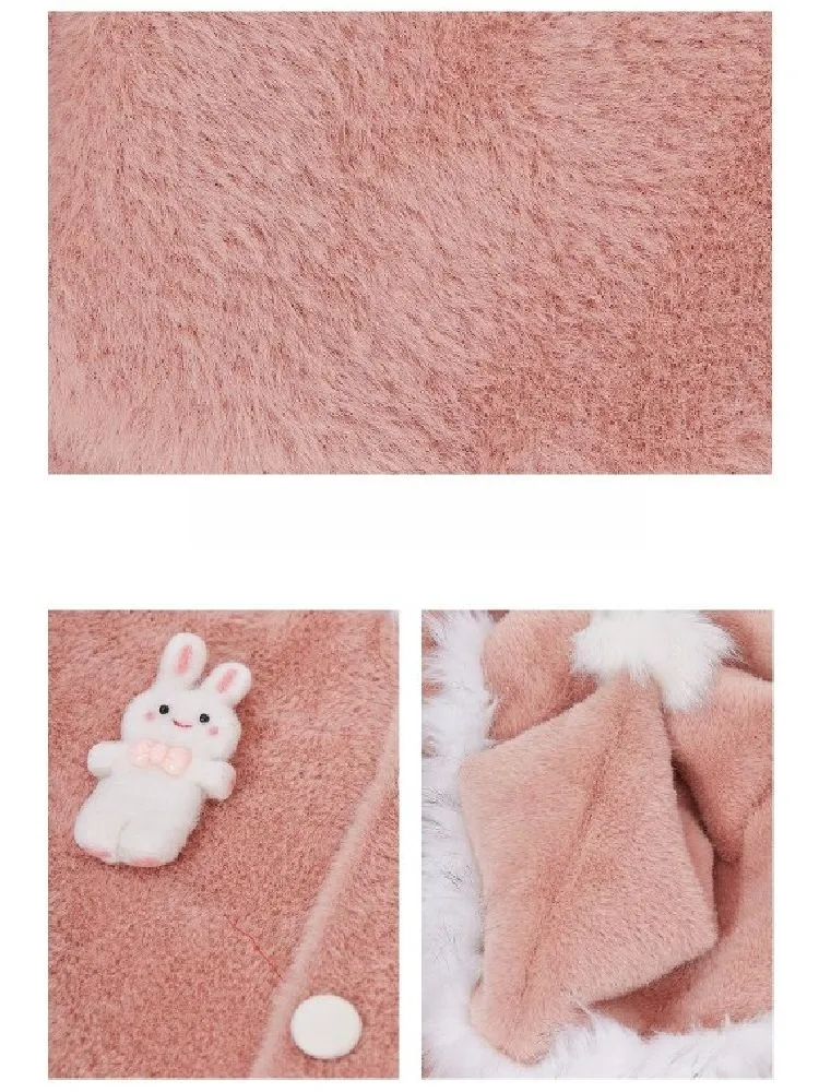 Retro Cute Rabbit Tweed Coat【s0000005585】