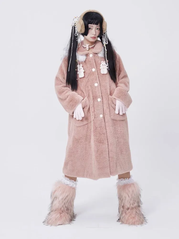 Retro Cute Rabbit Tweed Coat【s0000005585】