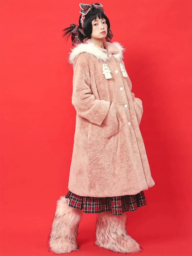 Retro Cute Rabbit Tweed Coat【s0000005585】