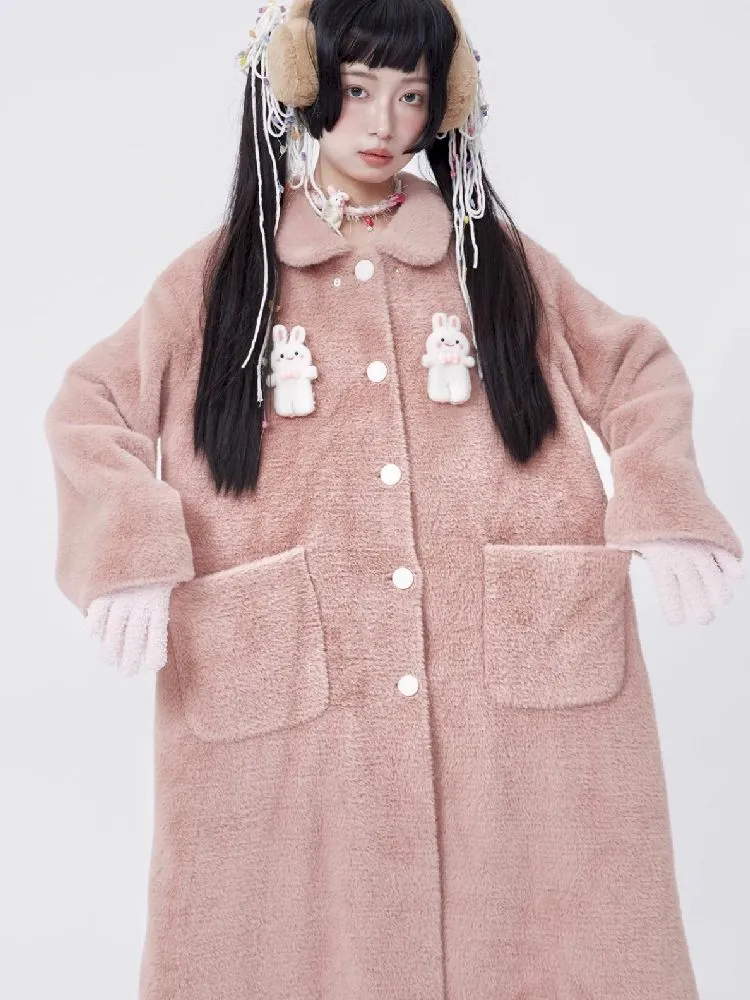 Retro Cute Rabbit Tweed Coat【s0000005585】