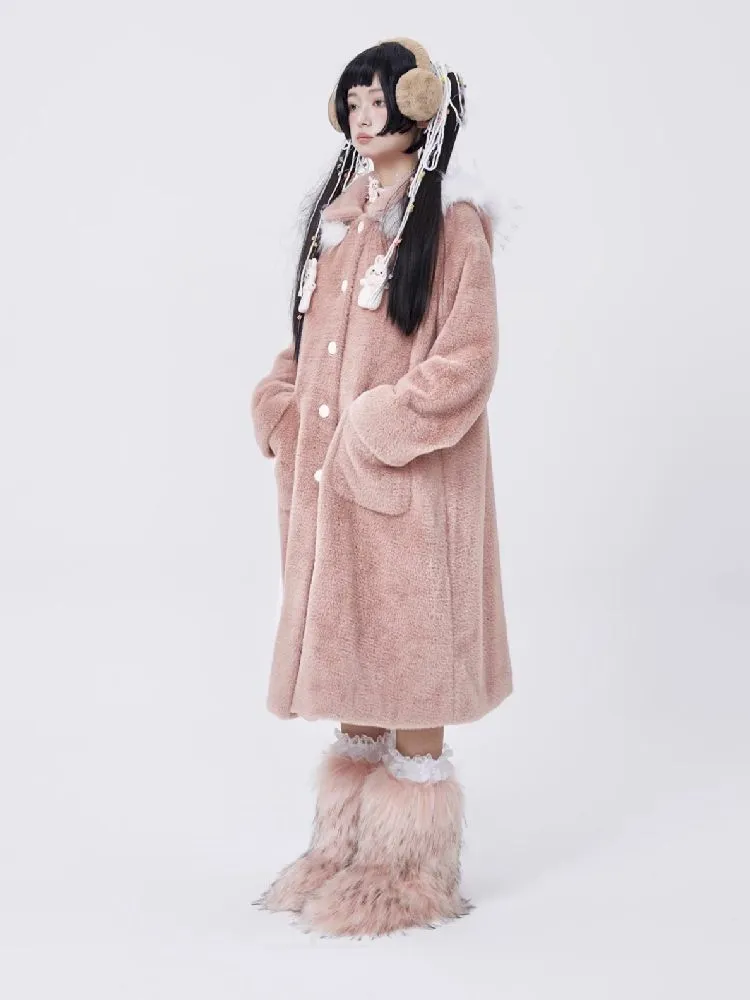 Retro Cute Rabbit Tweed Coat【s0000005585】