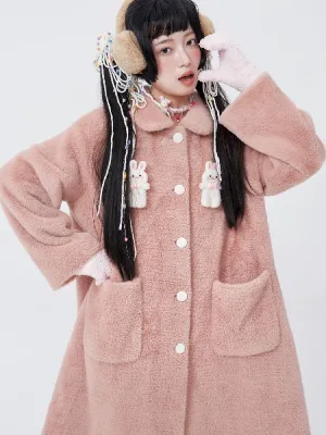 Retro Cute Rabbit Tweed Coat【s0000005585】