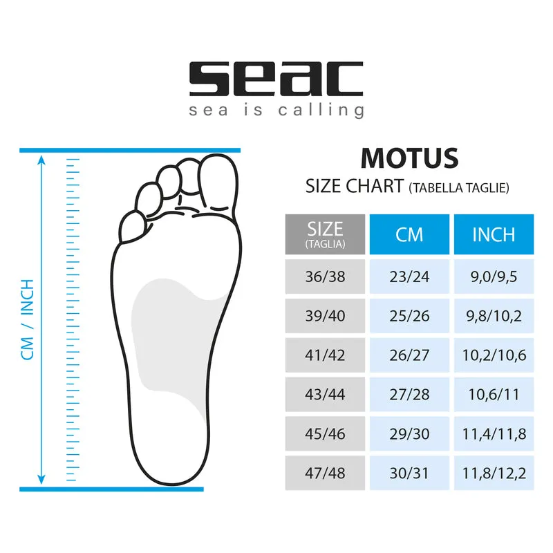 Seac Motus Camo Long Free Diving Soft and Powerful Fins for Spearfishing