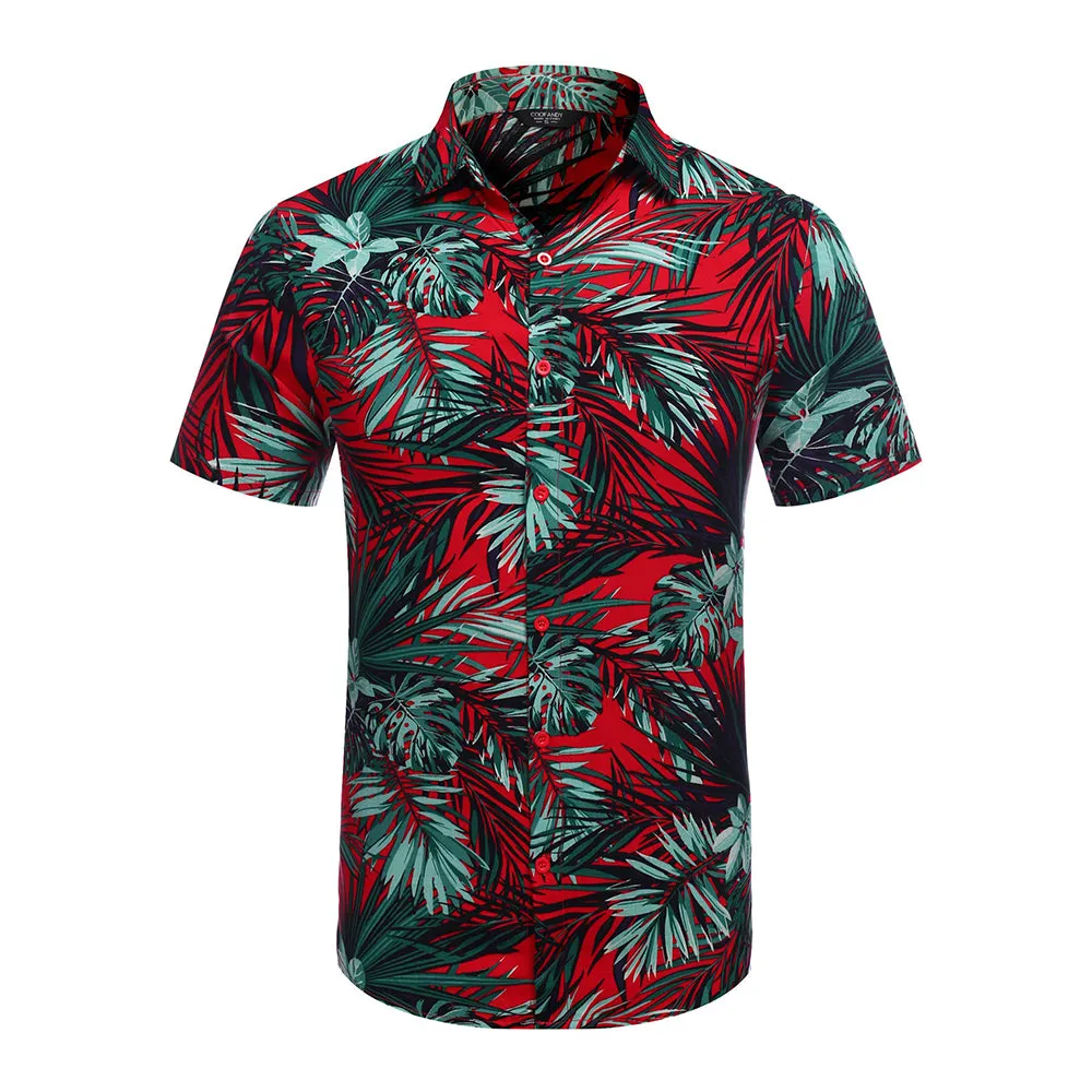 Summer Beach 2 Piece Outfits Flower Shirt Tracksuits for Men