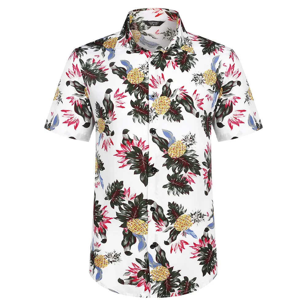 Summer Beach 2 Piece Outfits Flower Shirt Tracksuits for Men