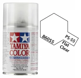 Tamiya 86055 PS-55 Flat Clear Polycarbonate Spray Paint 100ml TAM86055