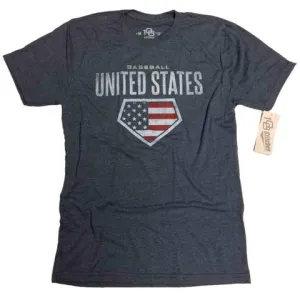 United States Baseball Flag Classic Navy Soft Vintage T-Shirt