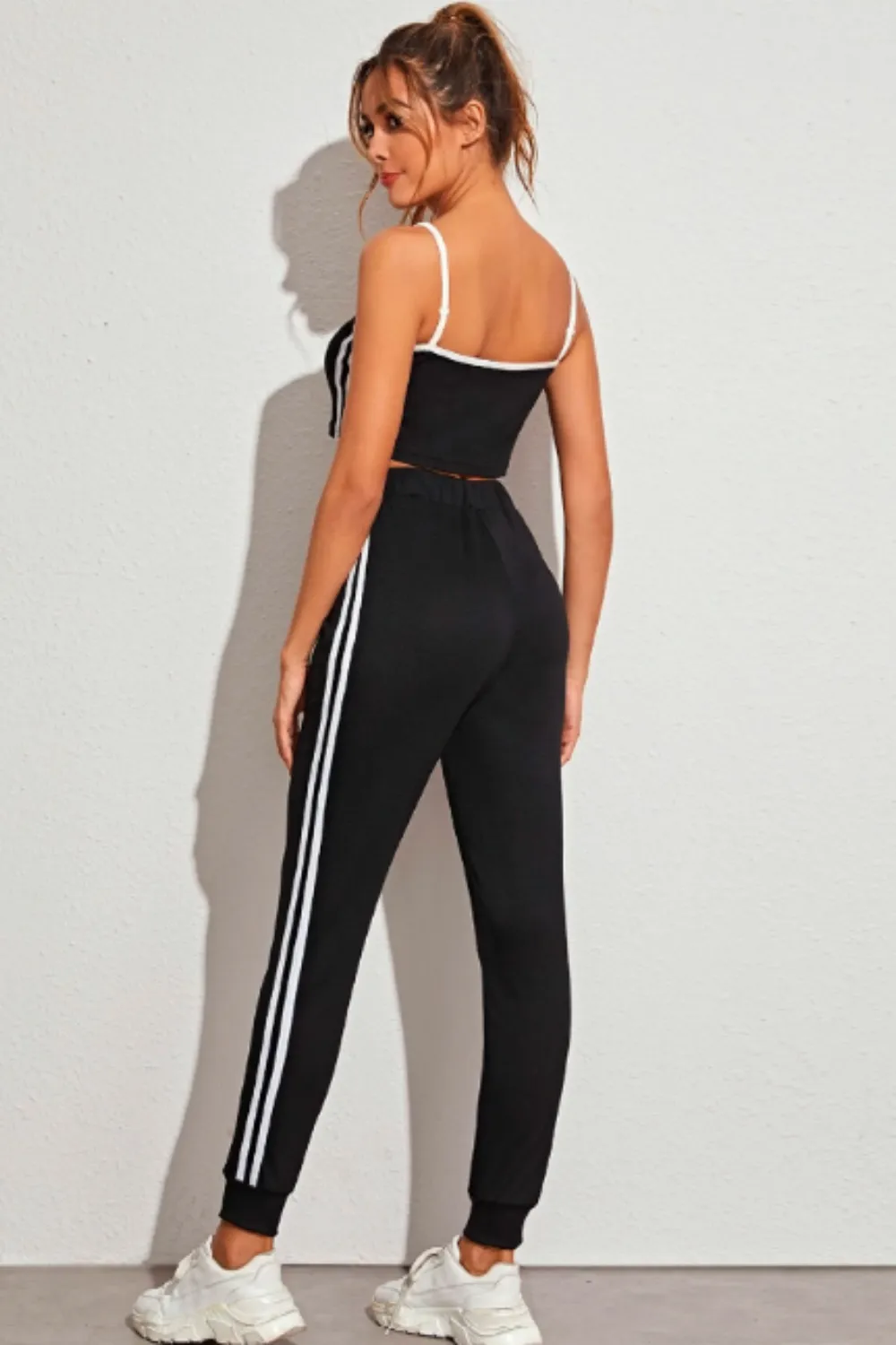 Womens Yoga Striped Joggers